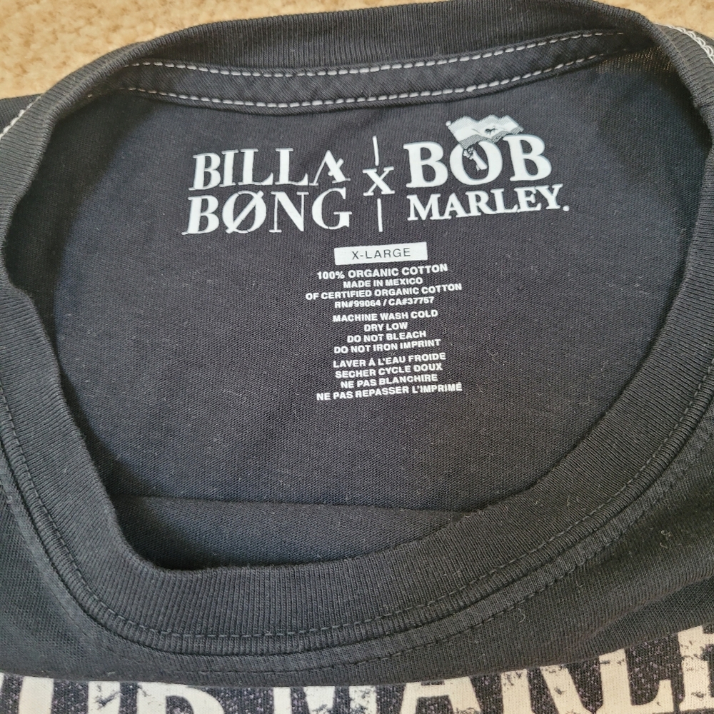 Bob Marley X Billabong Black T-Shirt X Large - Picture 4 of 4